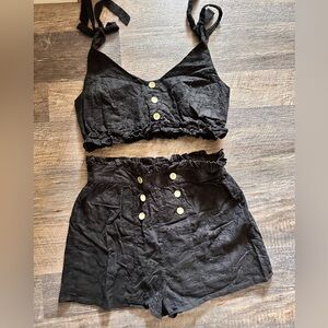 Topshop Eyelet Shorts Set